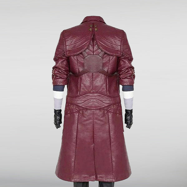 DMC Dante Devil May Cry 5 Maroon Trench Leather Coat Back