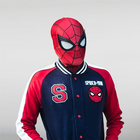 Navy and Red Spiderman Letterman Jacket