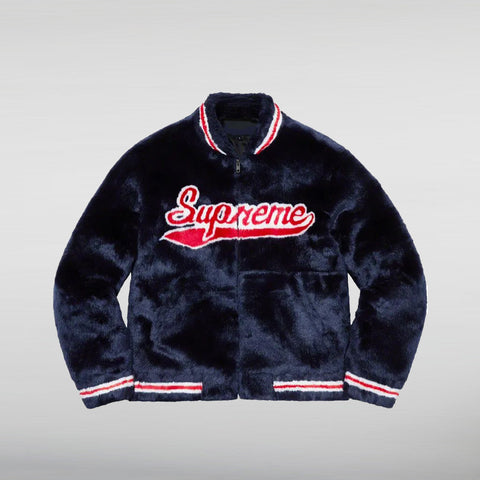 SUPREME FAUX FUR VARSITY JACKET