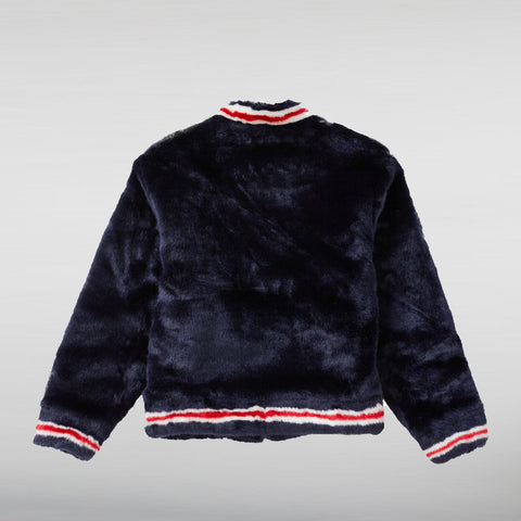 SUPREME FAUX FUR VARSITY JACKET back