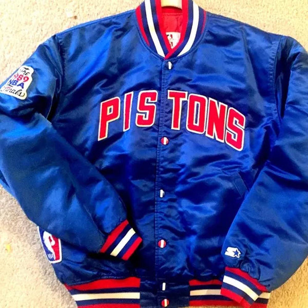 Black Detroit Pistons Starter Jacket