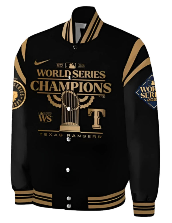 Texas Rangers Champions Black Varsity Jacket