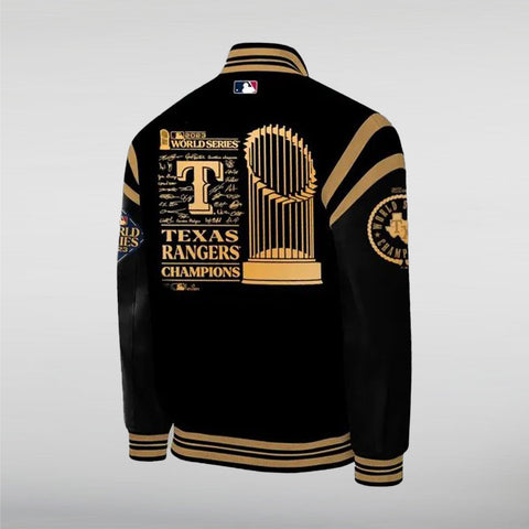 Texas Rangers Champions Black Varsity Jacket