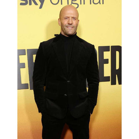 Jason Statham Mr Clay The Beekeeper Black Velvet Blazer