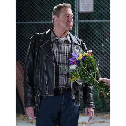 The Conners Dan Conner Actor Black Biker Leather Jacket