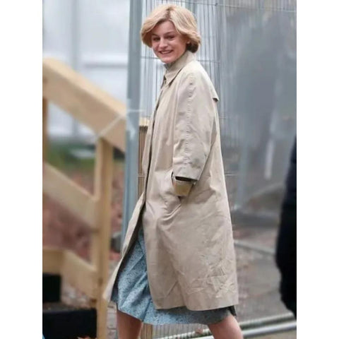 Princess Diana Beige Trench Coat