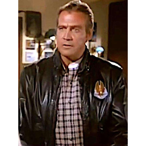 Lee Majors Colt Seavers The Fall Guy Cast Black Leather Jacket