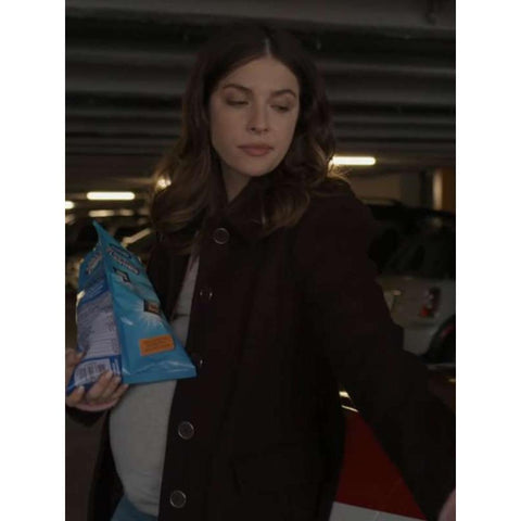 Paige Spara The Good Doctor Maroon Wool Coat