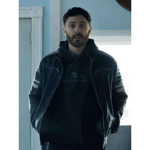 Casey Affleck The Instigators Black Biker Leather Jacket