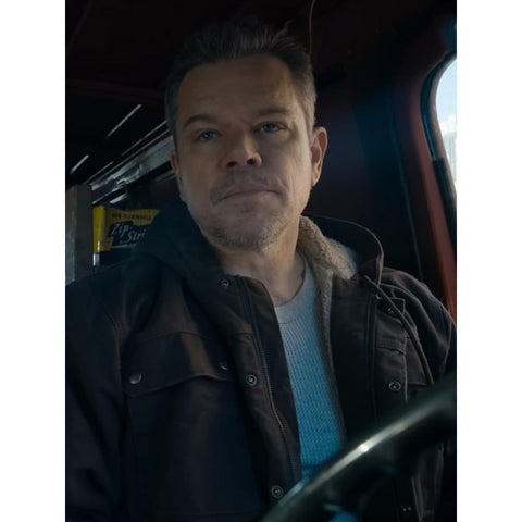 The Instigators Matt Damon Black Hooded Jacket