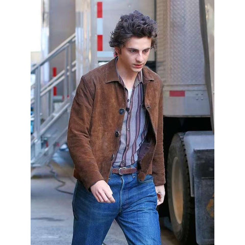 The Unknown Timothee Chalamet Brown Suede Leather Jacket