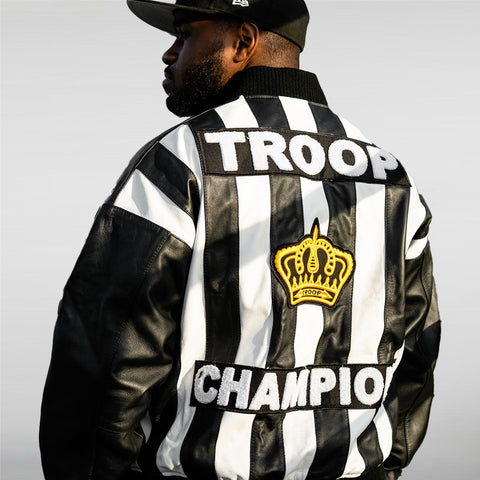 Troop Leather Jacket Champion Black/White