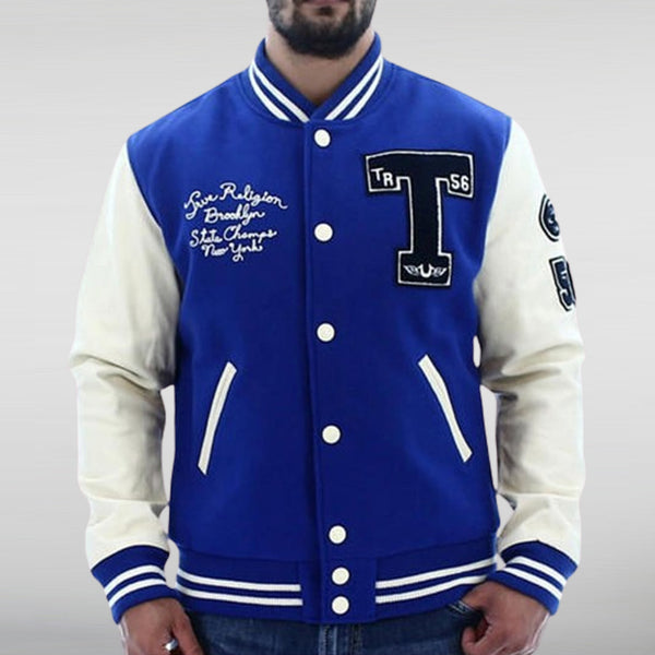 True Religion Blue Varsity jacket