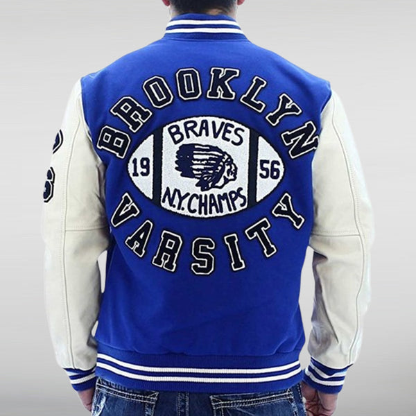True Religion Blue Varsity jacket back