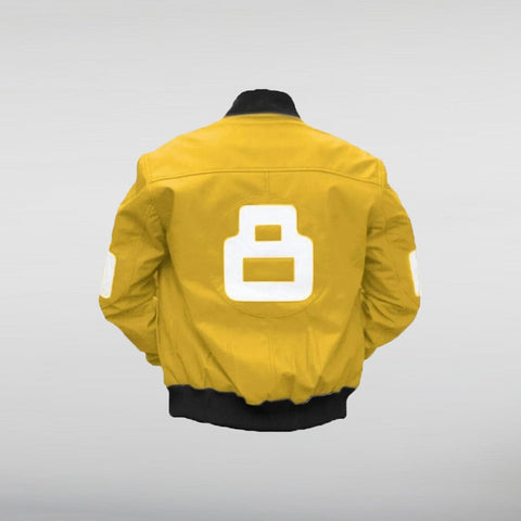 Unisex 8 Ball Yellow Bomber Jacket