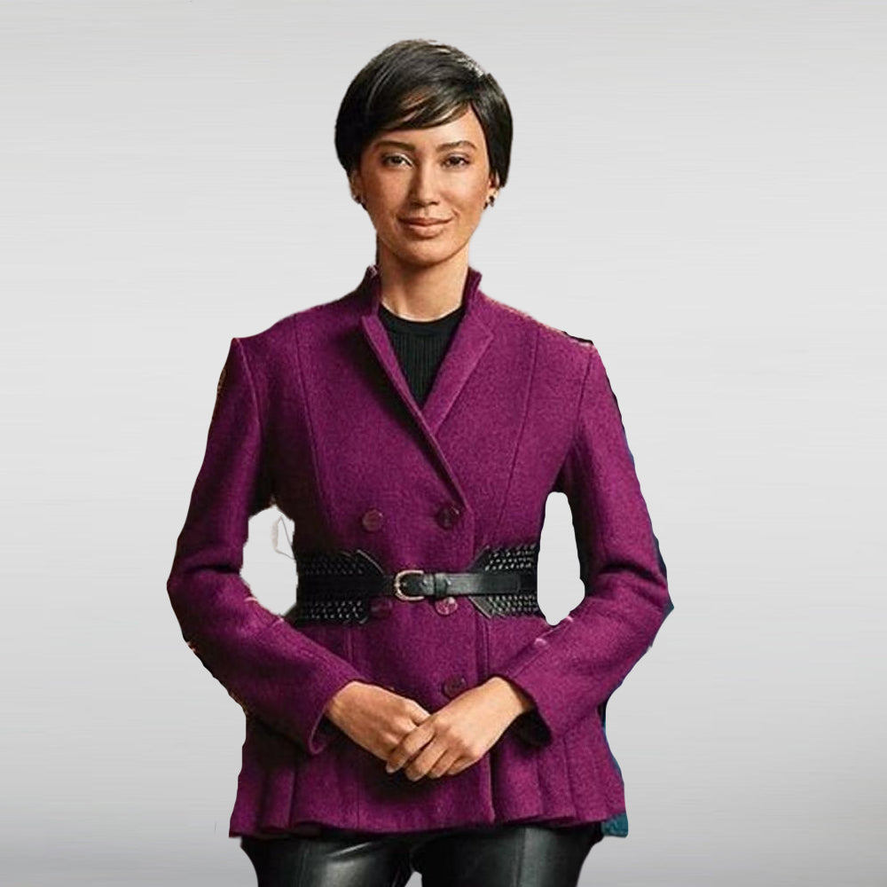 Upload TV Series Cast Nora Antony Purple Wool Coat