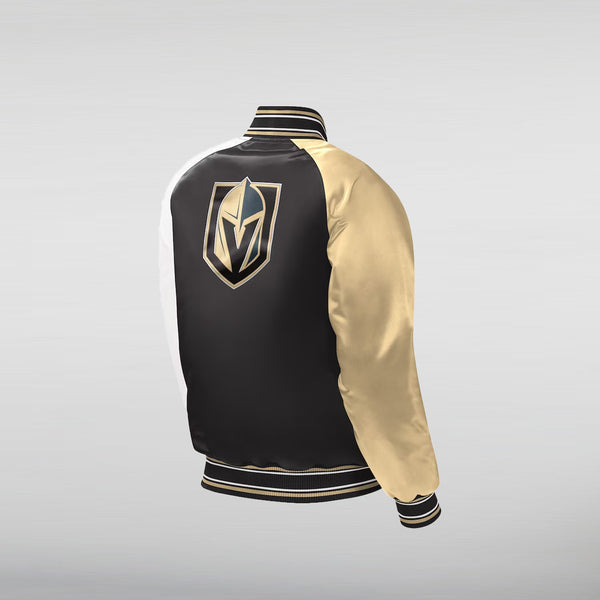 Vegas Golden Knights Satin Varsity Jacket back