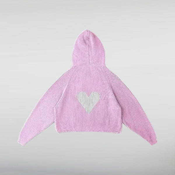 Vwoollo Valentines Heart Knitted hoodie