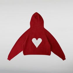 Vwoollo Valentines Heart Knitted hoodie