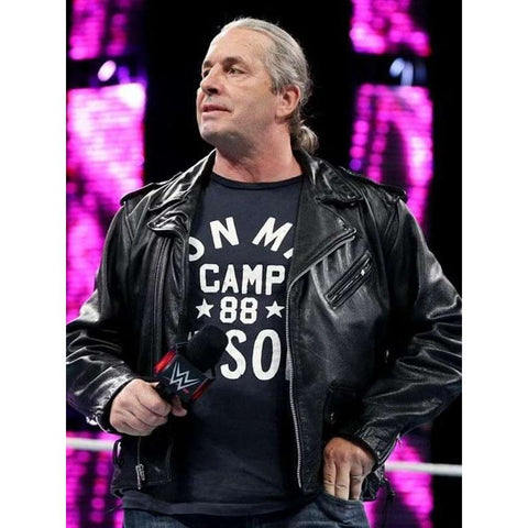 Monday Night Raw Bret Hitman Hart Leather Jacket