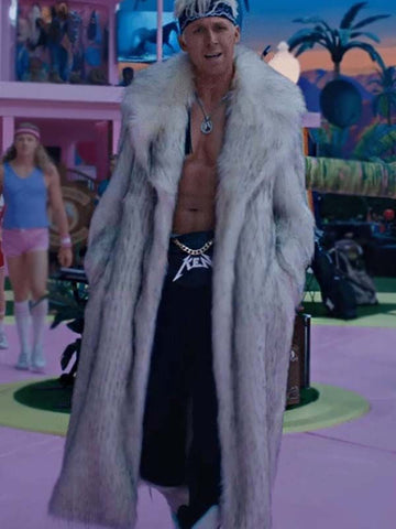 Ryan Gosling White Fur Coat