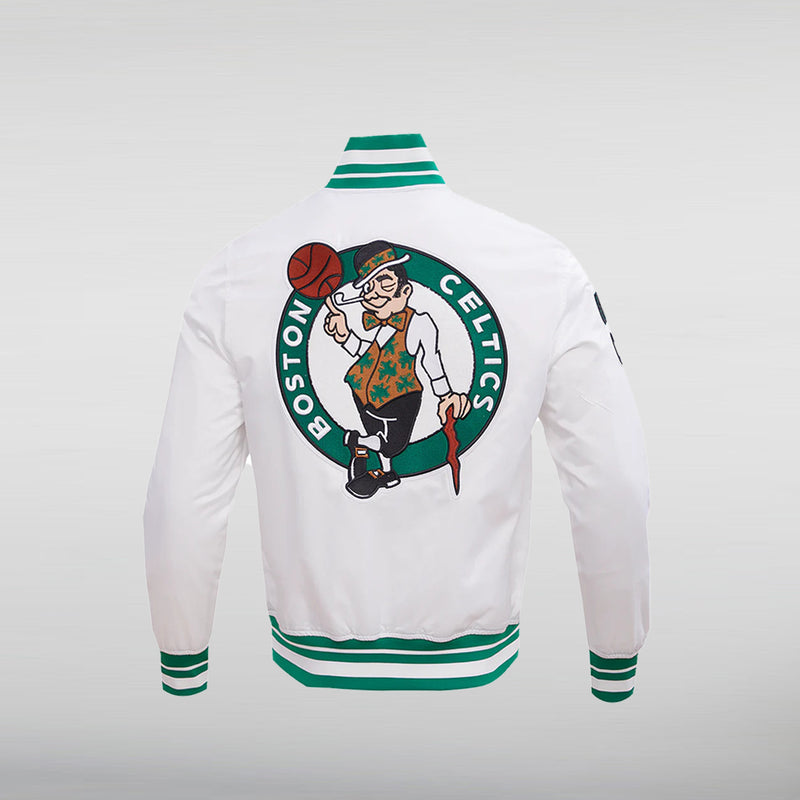 NBA Boston Celtics Satin Varsity Jacket Back