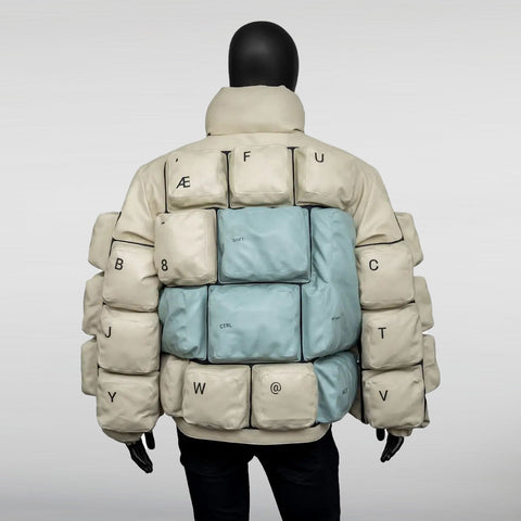 keyboard Puffer Jacket back