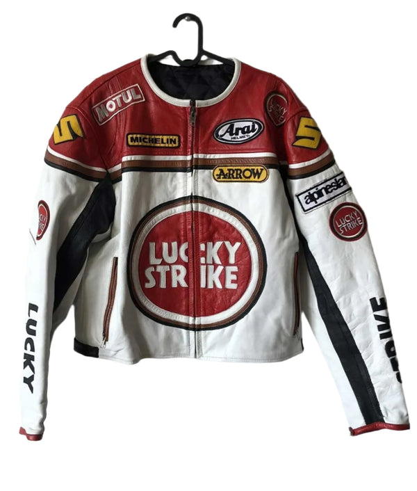 Lucky Strike Leather Motorcycle Jacket