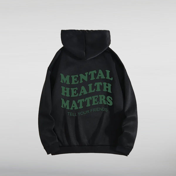 Mental Health Matters Black Hoodie back