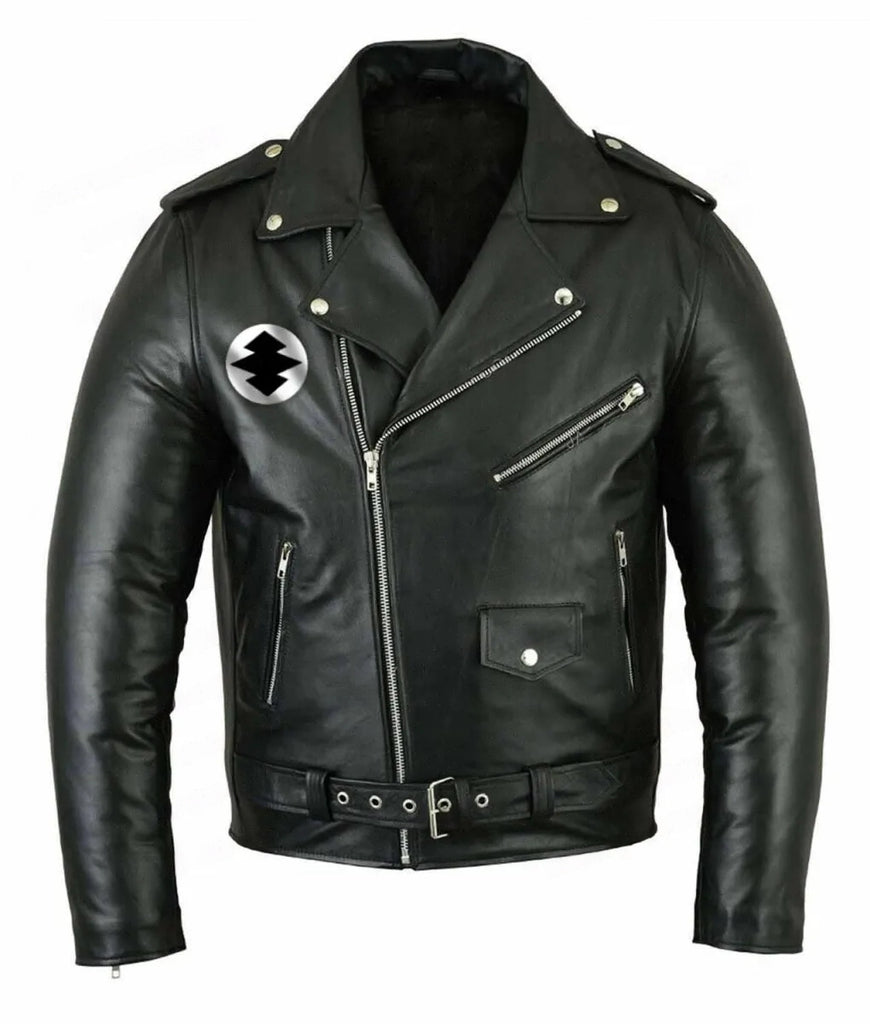 Narrator Motorcycle Black Leather Jacket
