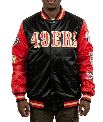 San Francisco 49ers Black Satin Jacket