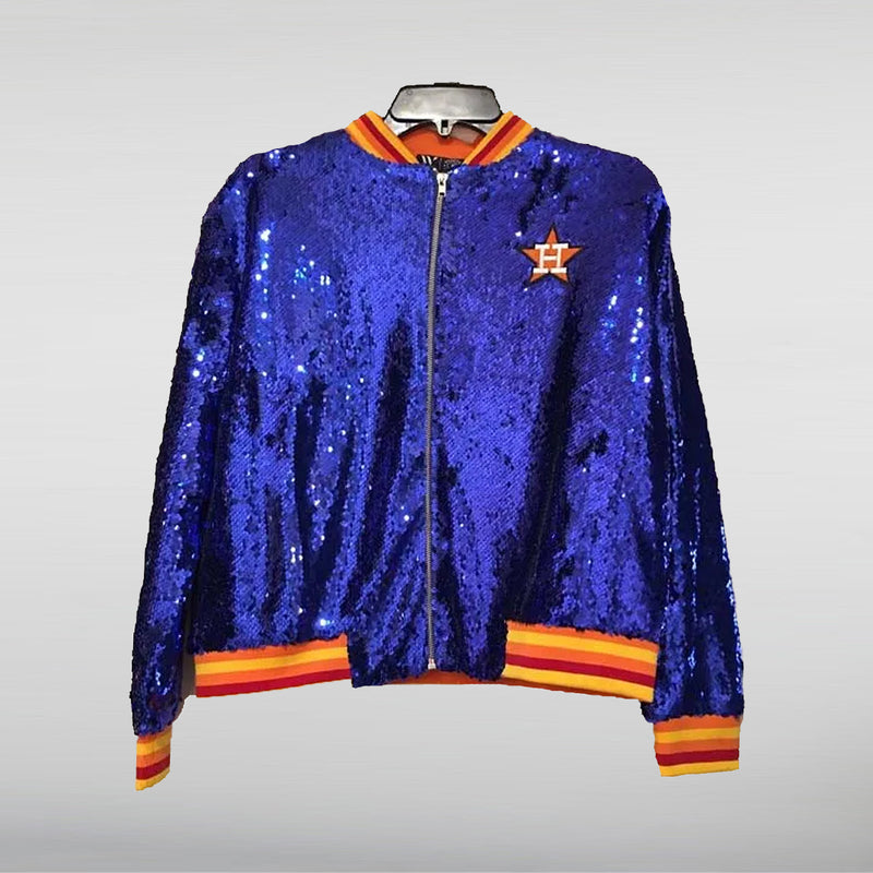 Houston Astros Sequin Blue Varsity Jacket