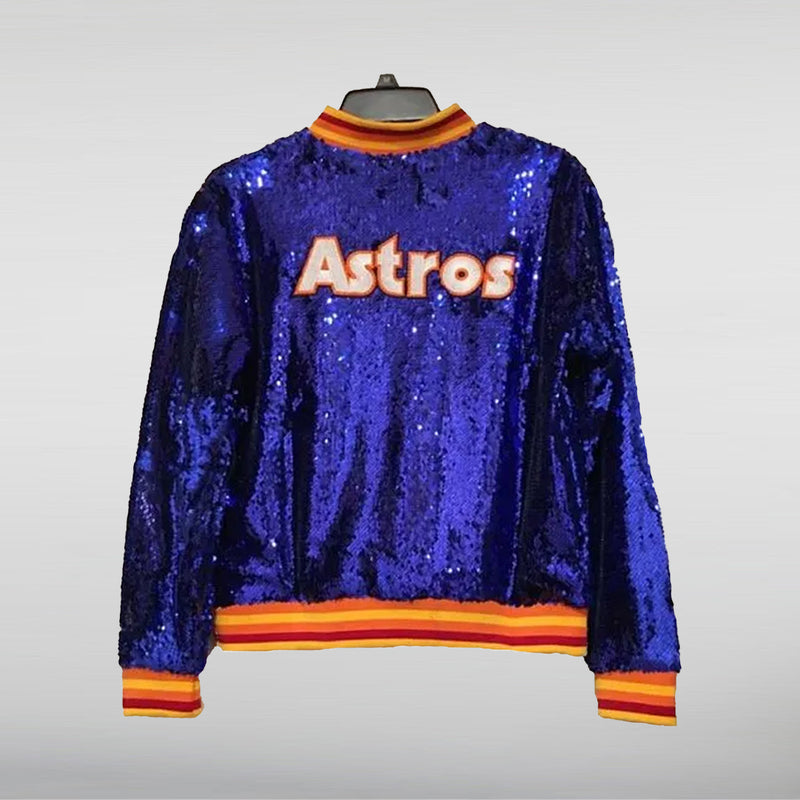 Houston Astros Sequin Blue Varsity Jacket