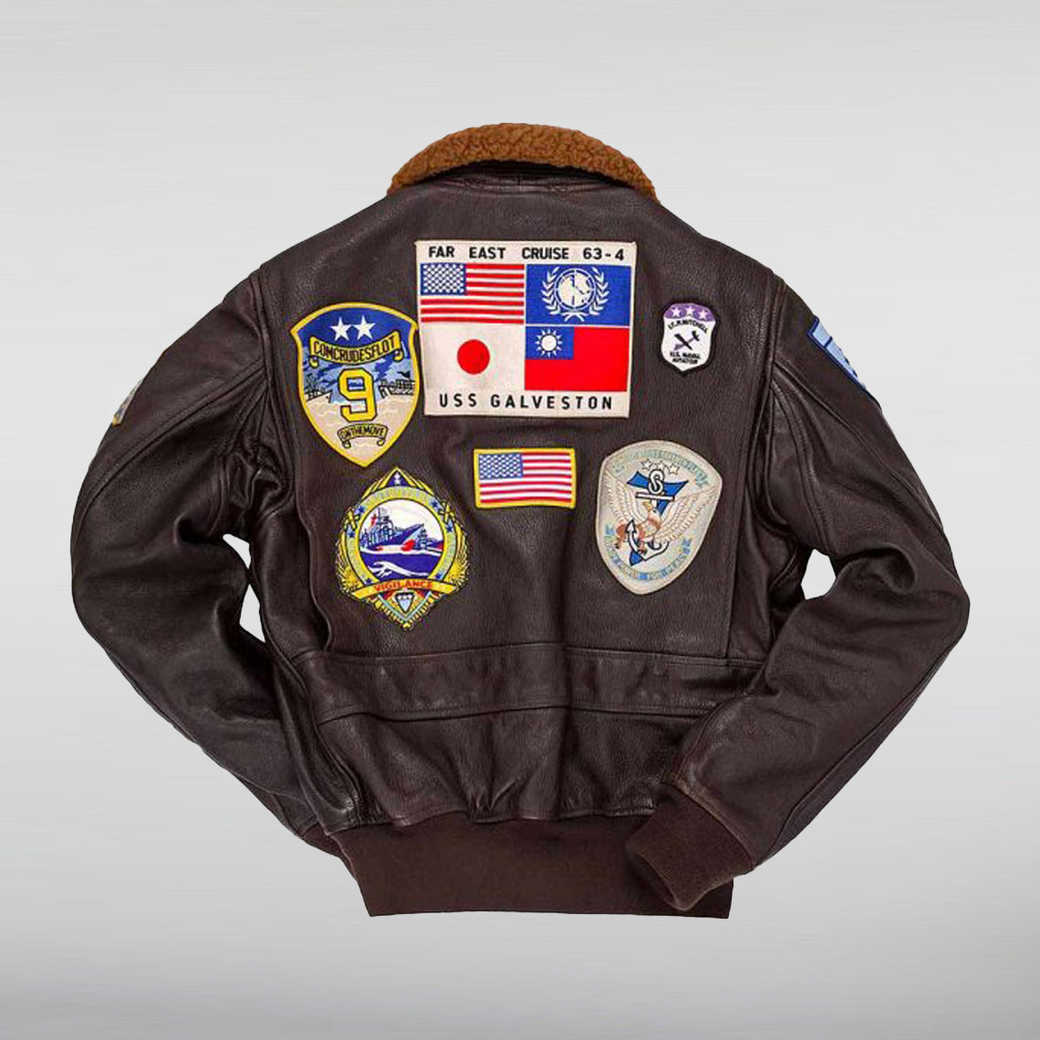 Blouson Aviateur En Cuir Style Top Gun - Veste Maverick Pete - Taille XS à 5XL - Neuf Avec étiquettes