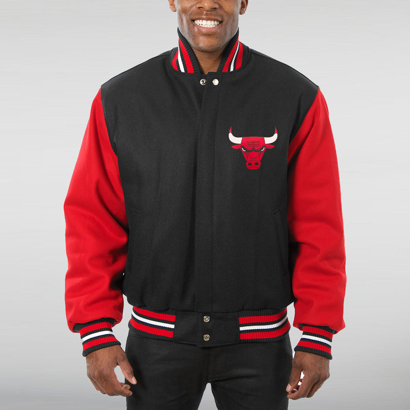 Chicago Bulls Triple Black Varsity Bomber Jacket -GLJ