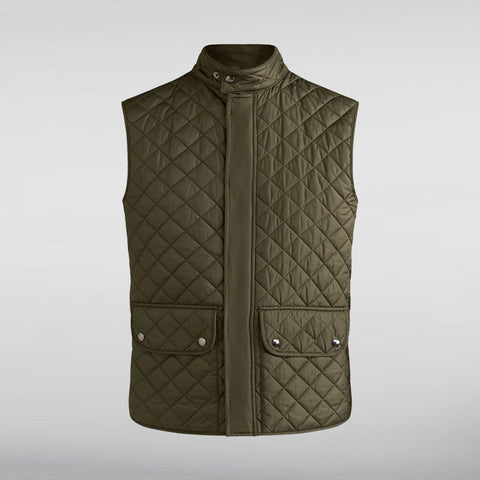 Kevin Costner Green Quilted Vest