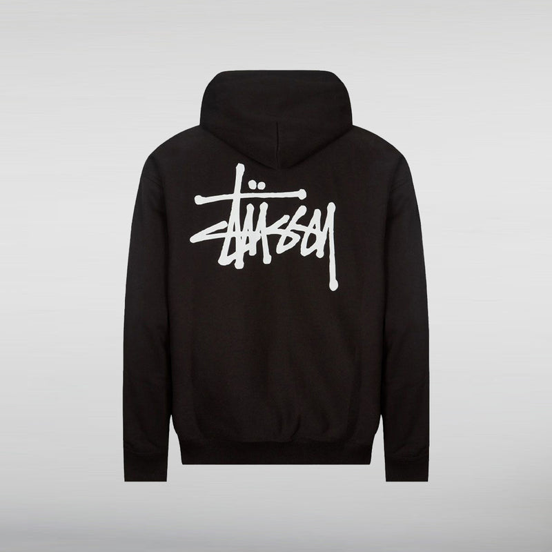 Basic Stussy Black and White Pullover Hoodie