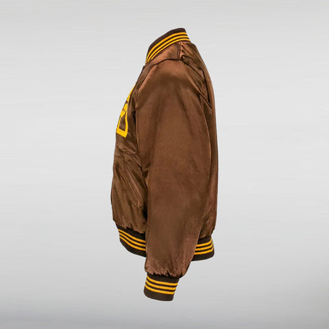 San Diego Bomber Satin Brown Jacket