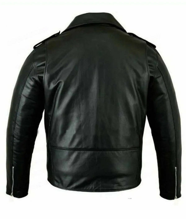 Narrator Motorcycle Black Leather Jacket