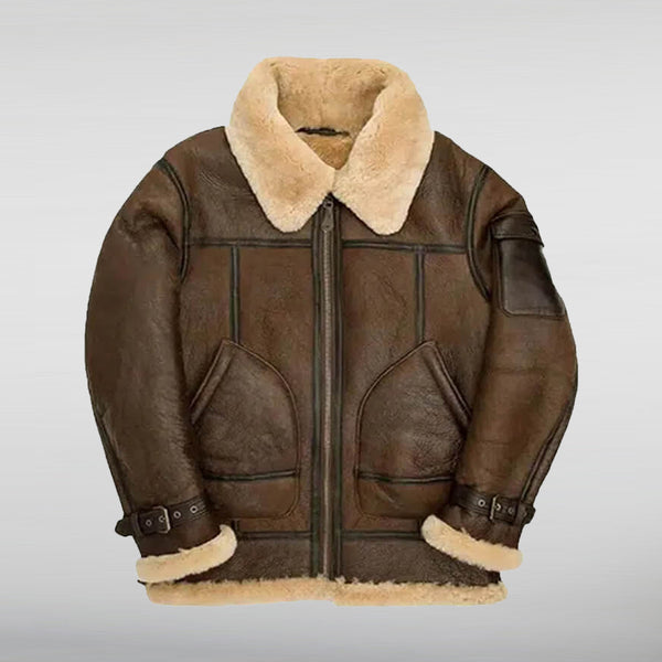 B3 Aviator Brown Leather Jacket