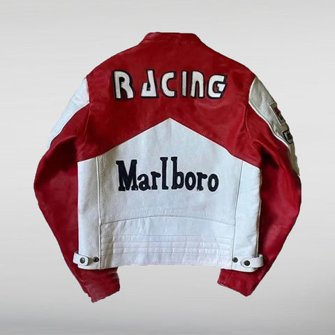 Marlboro Racing White Leather Jacket