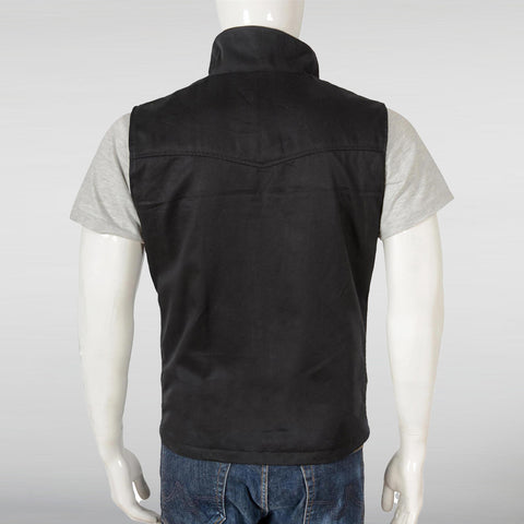 John Dutton Black Wool Vest